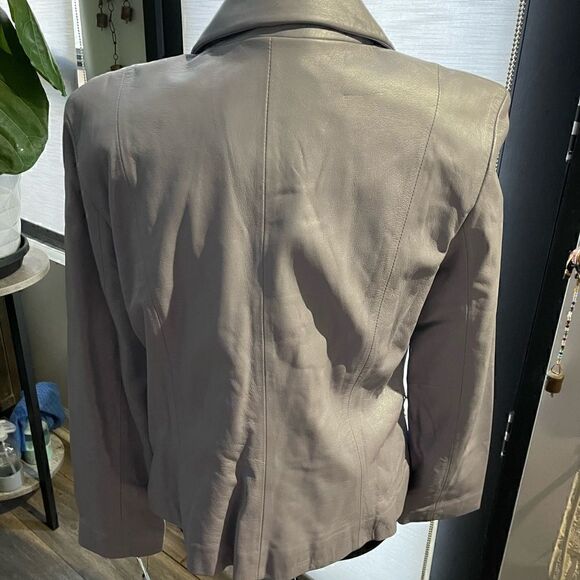 NWT COLEBROOK & CO LEATHER JACKET LARGE LAVENDER - Picture 4 of 5